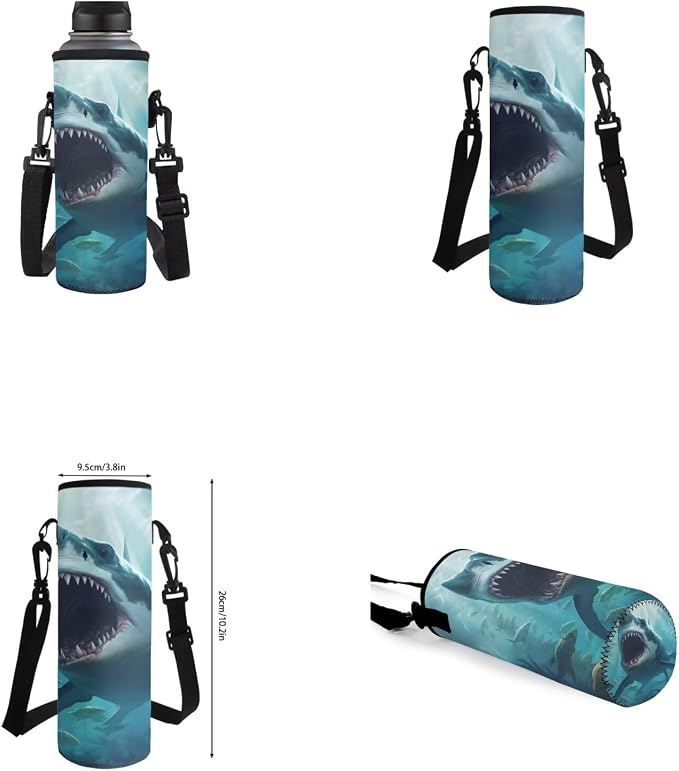 Shark Backpack for Boys Kids Backpack with Lunch Box Water Bottle Carrier with Strap and Soft Pencil Case 4PCS Set Bookbag with Front Pocket for School Teens 17 inch Large Capacity School Bag - Image 6