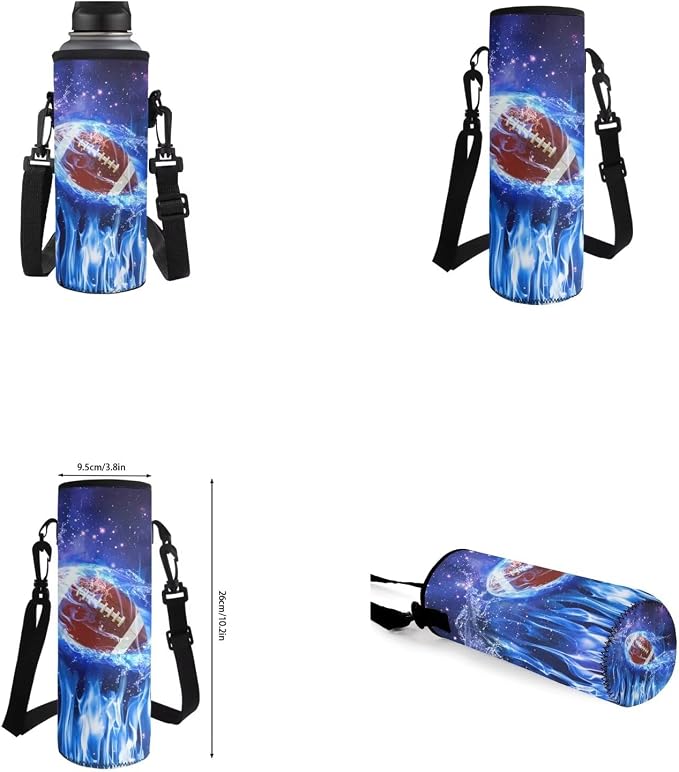 Galaxy Football Backpack for Boys Kids Backpack with Lunch Box Water Bottle Pouch and Soft Pencil Case 4PCS Set Bookbag with Front Pocket for School 17 inch Large Capacity School Bag for Girls - Image 6