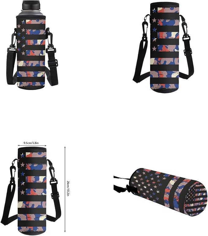 American Flag Camo Backpack for Boys Kids Backpack with Lunch Box Water Bottle Holder with Strap and Big Pencil Case 4PCS Set Bookbag with Front Pocket for School 17" Lightweight School Bag - Image 6