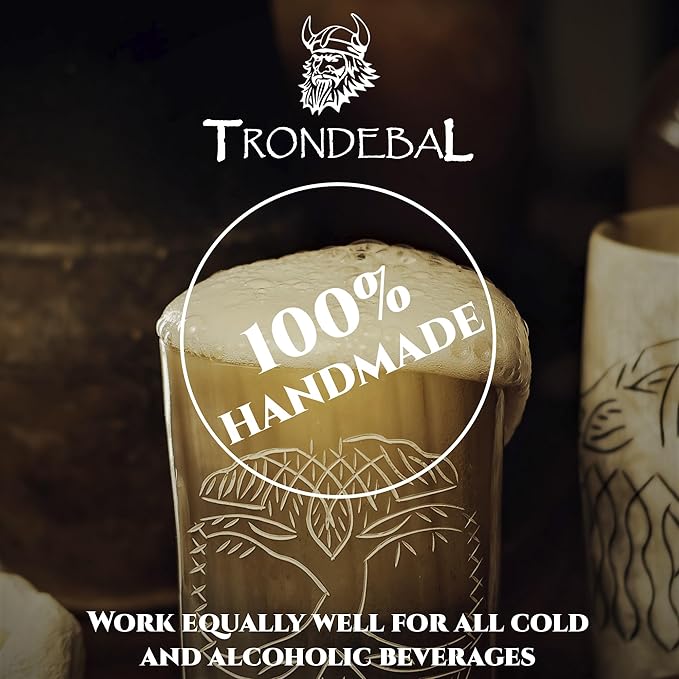 Viking Drinking Horn Mugs Set of 4, beer stein set, Natural Ox Horn Shot Glasses | 10 oz Cool Unique Tumbler, Beer Gift for Men and Women, Handmade Goblet| Medieval Stein for Ale, Mead