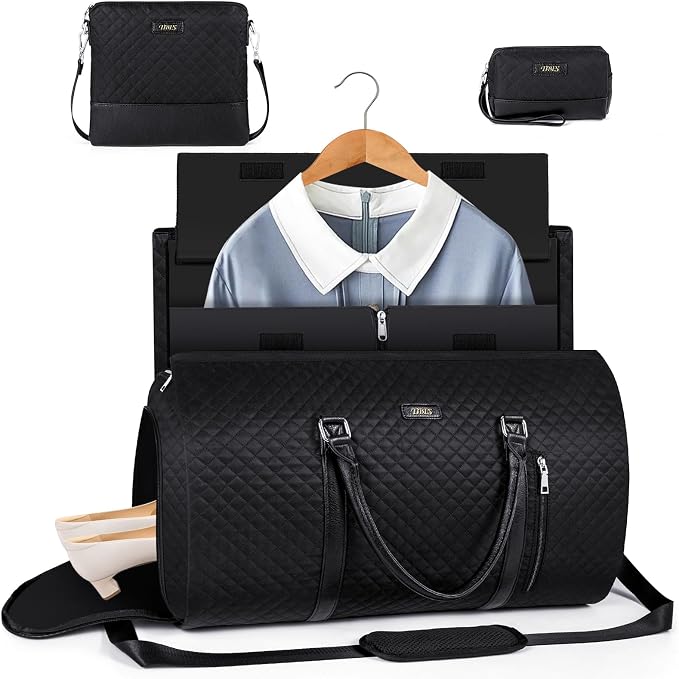 Convertible 2-in-1 Garment Bags for Travel, Carry On Garment Duffle Bag With Shoe Compartment Large Weekender Bag for Women Men Hanging Suitcase Suit Travel Duffel Overnight Bags 4pcs Set - Image 8