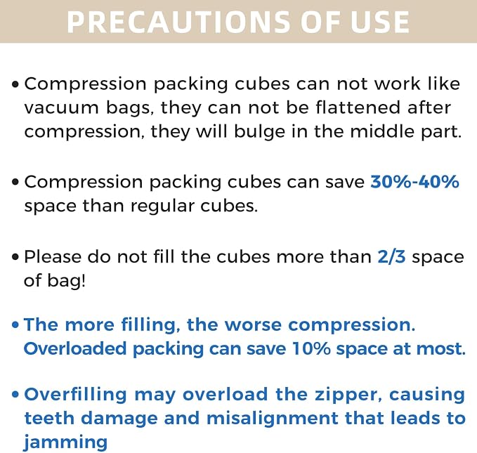 BAGAIL 4 Set/6 Set/8 Set Compression Packing Cubes Travel Accessories Expandable Packing Organizers (Half Mesh, 6-Black) - Image 8