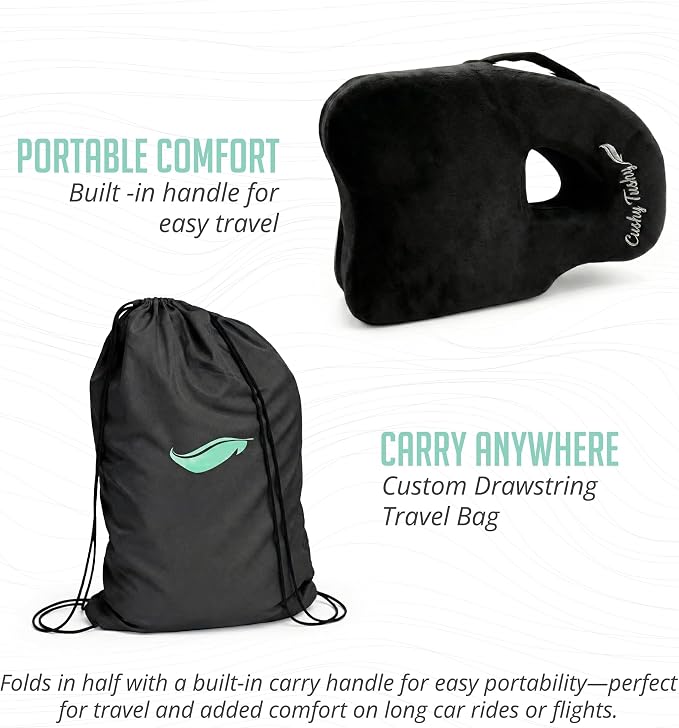 Cushy Tushy Premium Foldable Piriformis Seat Cushion - Piriformis Pain and Sciatic Pain Relief Cushion - for Home & Office Use, Perfect for Travel or Driving - Image 9