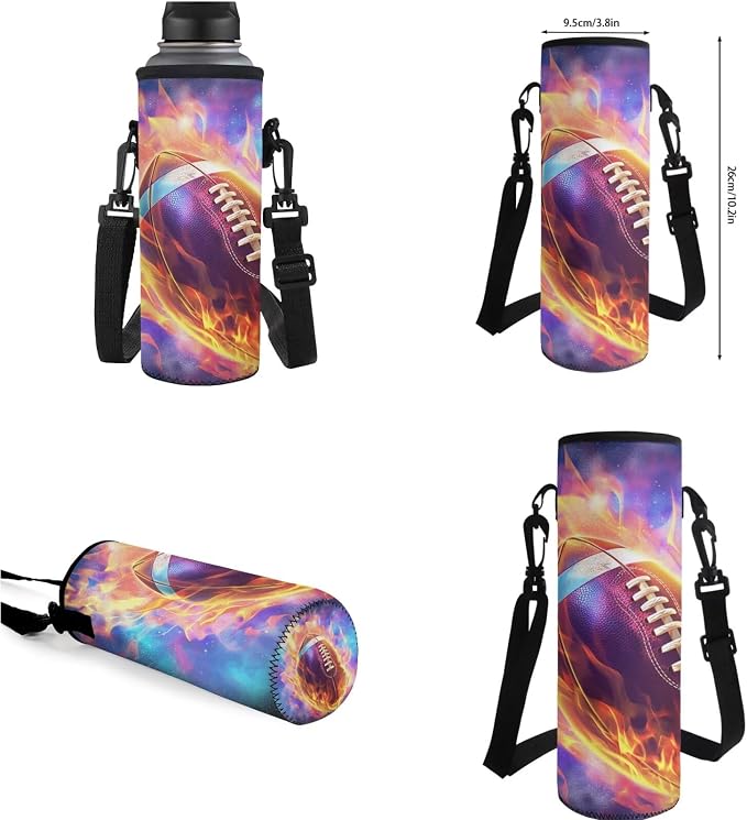 Galaxy Football Backpack for Boys Kids Backpack with Lunch Box Water Bottle Holder with Strap and Soft Pencil Case 4PCS Set Bookbag with Compartments for School 17" Sturdy School Bag for Girls - Image 7