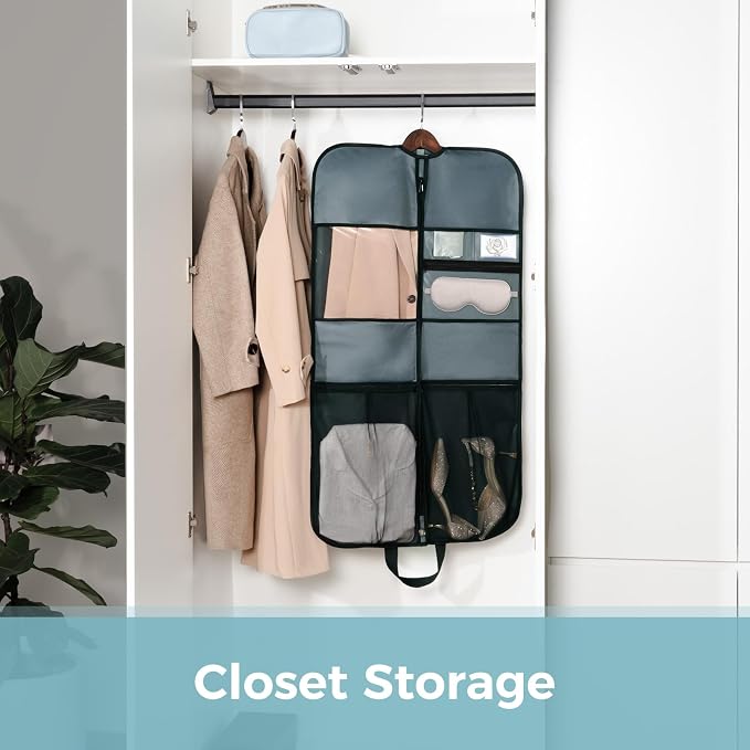 pack all 40" Gusseted Travel Garment Bag, Heavy Duty Hanging Suit Bag, Dress Bag for Closet Storage, Foldable Suit Cover Protector for Clothes Shirts Dresses Coats(Grey) - Image 8