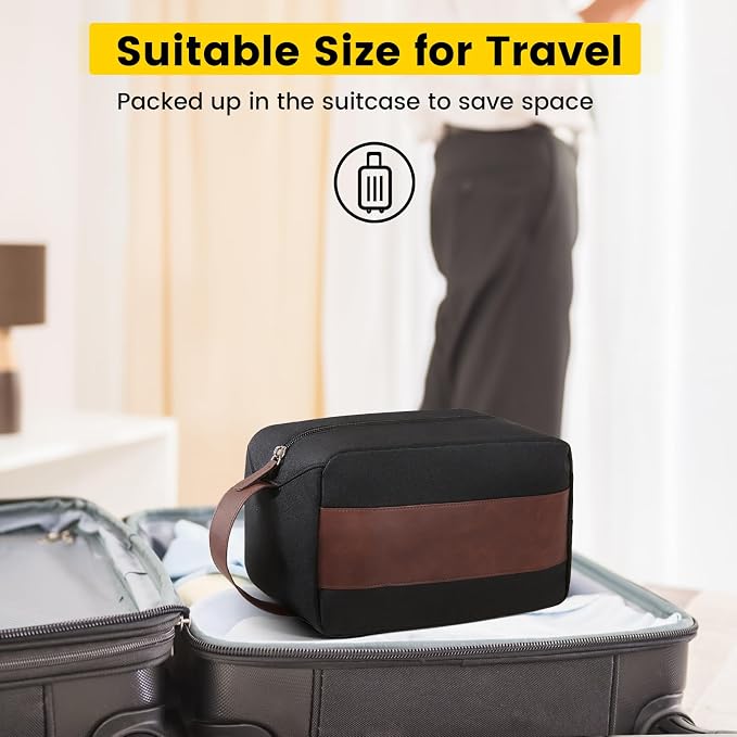 Vorspack Travel Toiletry Bag - Large Toiletry Bag for Men, Water Resistant Skincare Bag, Travel Bag for Toiletries - Black - Image 7