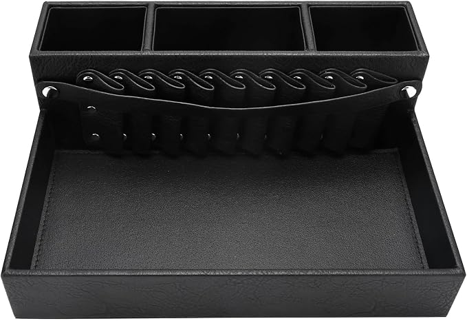 Barber Station Tray for Scissors Holder & Clippers Organizer, Barber Accessories Storage Station for Combs/Hair Clip/Trimmers, Barber Salon Home Desktop Tool Organizer(Small 11.9" x 8.8" x 4.4") - Image 9