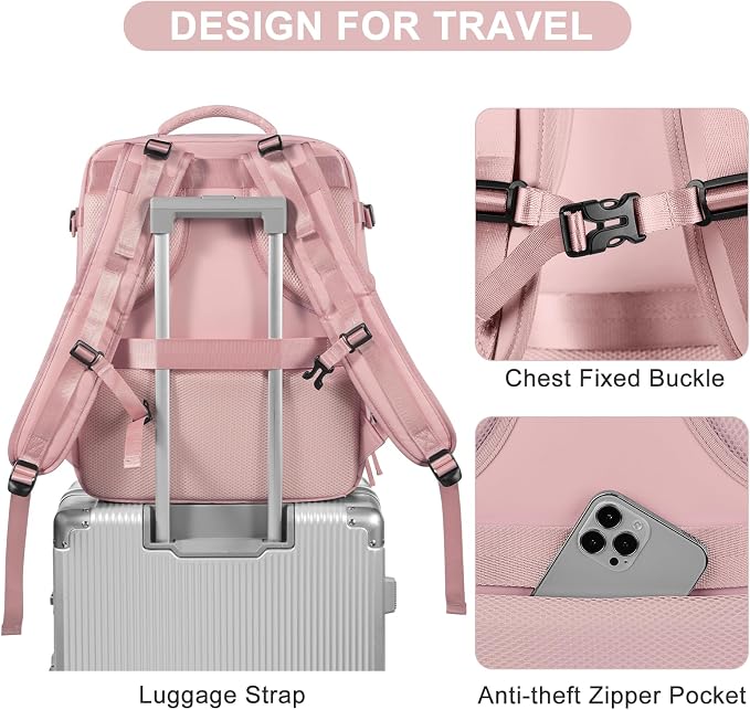 Large Travel Backpack for Women Airline Approved Carry on Backpack for Airplanes Mochila De Viaje Personal Item Travel Bag Spirit Airlines Personal Item Bag 18x14x8 Backpack for Traveling on Airplane - Image 7