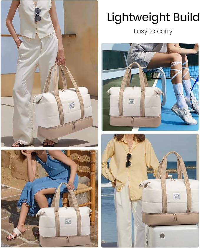 LOVEVOOK Travel Duffle Bag,Weekender Bags for Women with Shoe Compartment,Carry on Overnight Bag with Toiletry Bag,Gym Duffel Bag with Wet Pocket, Hospital Bags for Labor and Delivery - Image 6