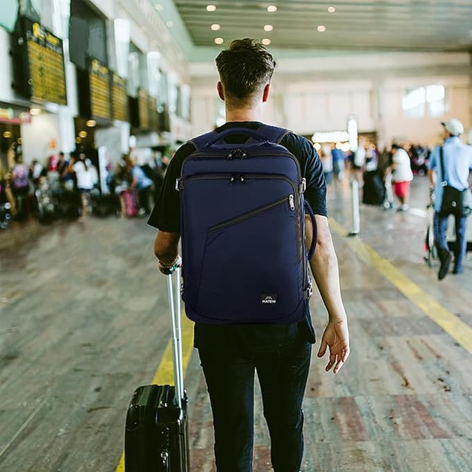MATEIN Extra Large Mens Travel Backpack Carry on, Expandable Traveling Backpack for Men Airline Approved, Water Resistant Business Casual Daypack, Traveler Gift, Blue | Airline Approved, Water Resistant, Business Casual Daypack for Traveling, Internati... - Image 9