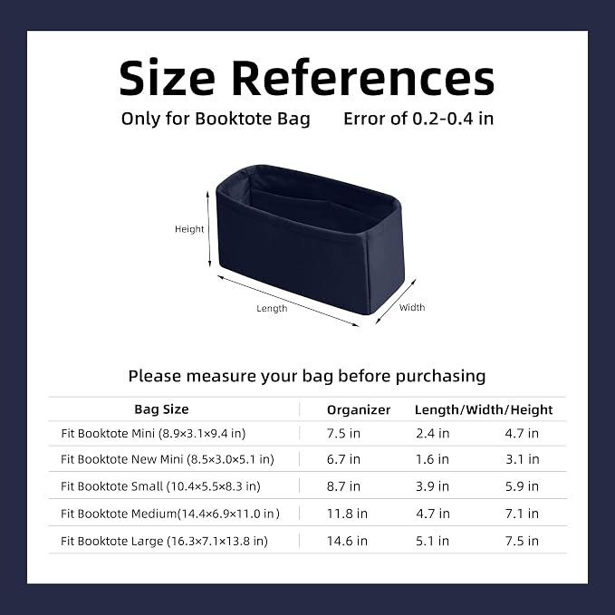 DGAZ Silk Purse Organizer Insert For Dior Book Tote mini/S/M/L,Silky Smooth Bag Organizer,Luxury Handbag & Tote Shaper(Treasure blue,BT-Mini) - Image 5