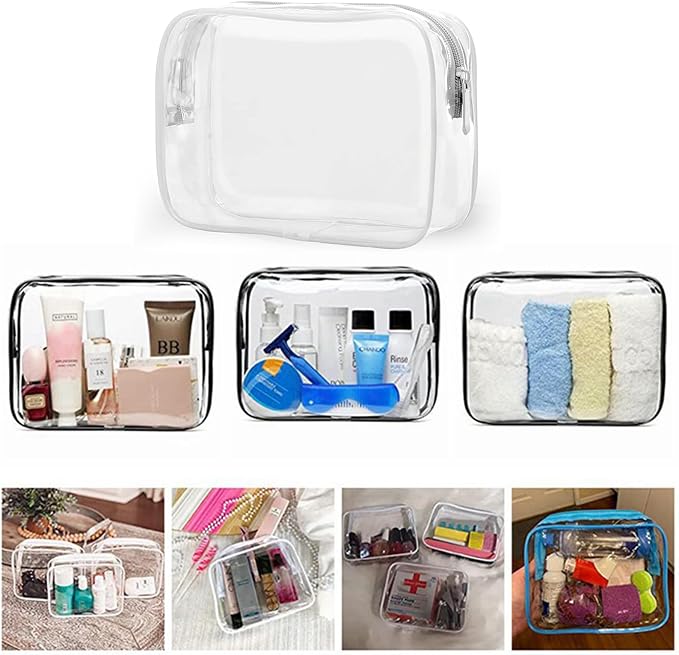 20 Packs Clear Cosmetics Bags for Women Men Waterproof Toiletry Bags PVC Makeup Bags Organizer Case with Zipper for Travel Bathroom (20PCS -8Colors) - Image 6