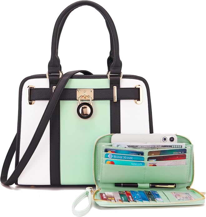 Qiyuer Structured Satchel Tote Handbags Set Women Purses with RFID Wallet | Premium, Sturdy, Spacious, Chic for Daily & Work, Vegan PU Leather, Multi-way Carry, Large Capacity RFID Wallet, Ideal Gift - Image 8