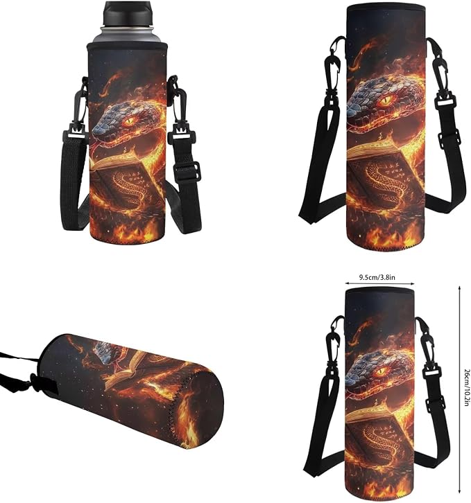 Reading Boys Snake School Backpack 4Pcs Set with Insulated Lunch Box Pencil Case Water Bottle Holder 17 Inch Cool Fire Snake Bookbag Ages 5-12 Grades K-6 Back to School Birthday Gifts - Image 7