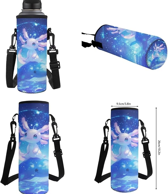 Cute Axolotl Backpack with Lunch Box Kids Girls 6-8/5-7 Killer Whale Elementary School Bookbag and Lunch Bag Pencil Case Water Bottle Holder 4PCS Set Student Book Bags Kindergarten Back Pack - Image 7