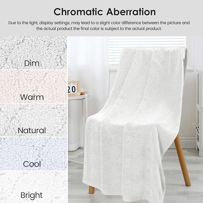 JML Microfiber Bath Towels Set of 2, 30 in x 60 in, Oversized, Ultra Soft, Super Absorbent, Fast Drying, No Fading Large Bathroom Towel Set for Sport, Travel, Fitness, SPA,Yoga (Coral Fleece - White) - Image 9