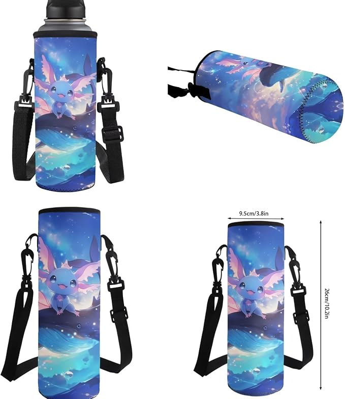 Blue Axolotl Backpack and Lunch Bag Set for Girls 6-8/5-7 Killer Whale Elementary School Bookbag for 1st Grade Galaxy Preschool Back Pack Lunch Box Pencil Case Water Bottle Holder 4 in 1 - Image 7