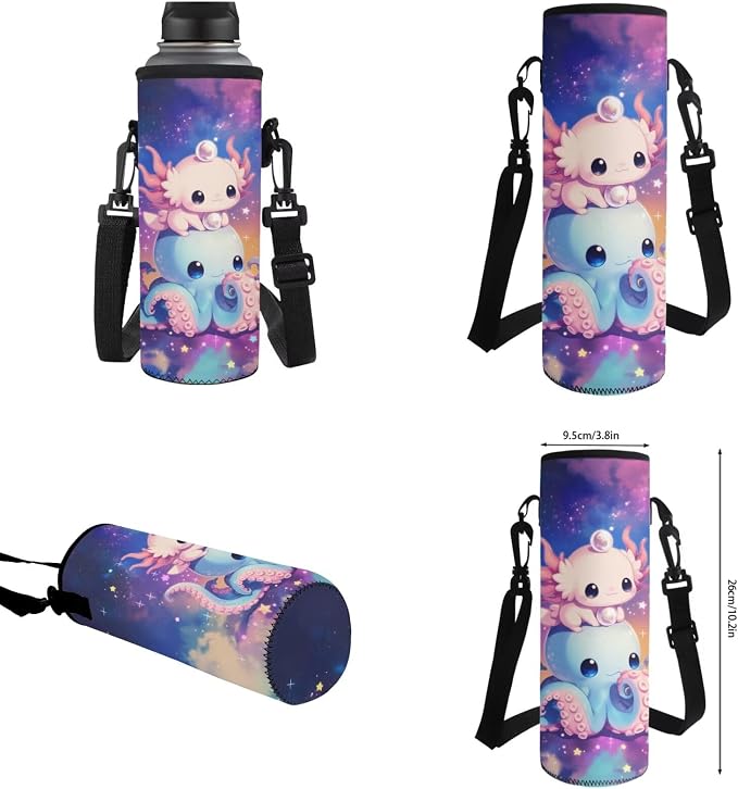 4-in-1 Kids School Backpack Set, 20+ Cute Octopus & Axolotl Designs for Girls, 17'' Bookbag with Insulated Lunch Box, Pencil Case & Water Bottle Holder, Schoolbag Gift for Kids Age 6-12 - Image 7