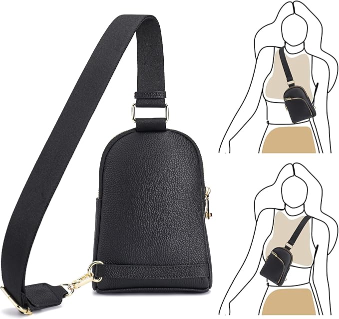 INICAT RFID Blocking Sling Bag,Anti Theft Crossbody Bags for Women,Travel Gifts Fanny Pack Cross Body Purses Woman Leather