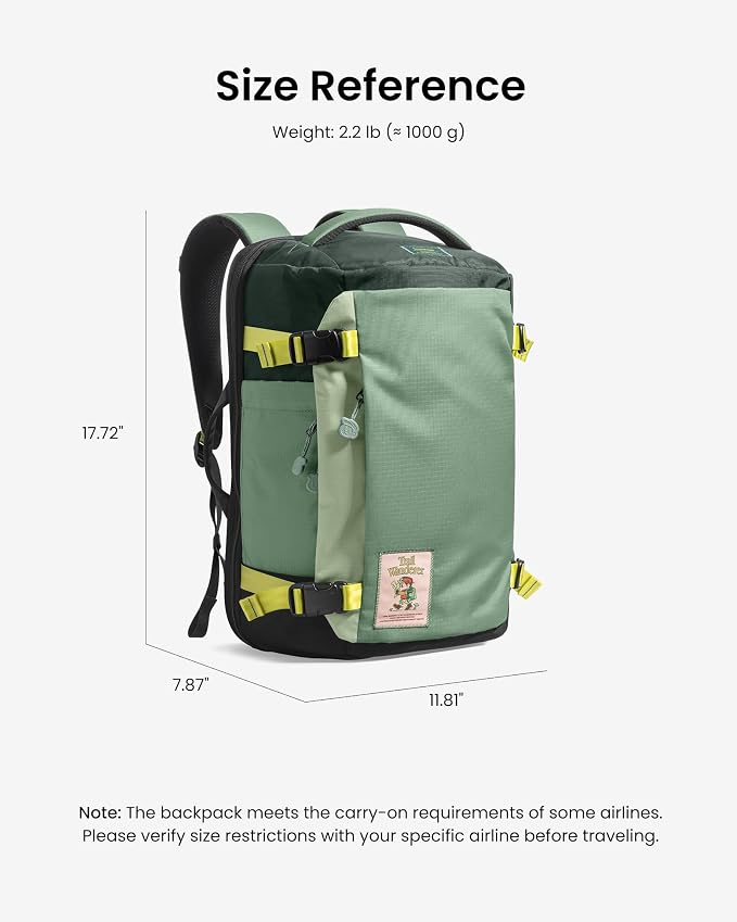 tomtoc 28/40L Travel Backpack, TSA Carry On/Personal Item Bag Flight Approved, Water-resistant Carry on Luggage, PFAS Free - Image 11