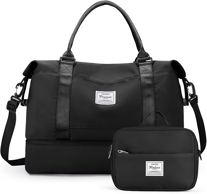 Travel Duffel Bag with Shoes Compartment,Weekender Bags for Women Travel | Overnight Carry-On Bag with Toiletry Bag, For Spirit Airlines 18x14x8 Personal Item Bag - Image 9