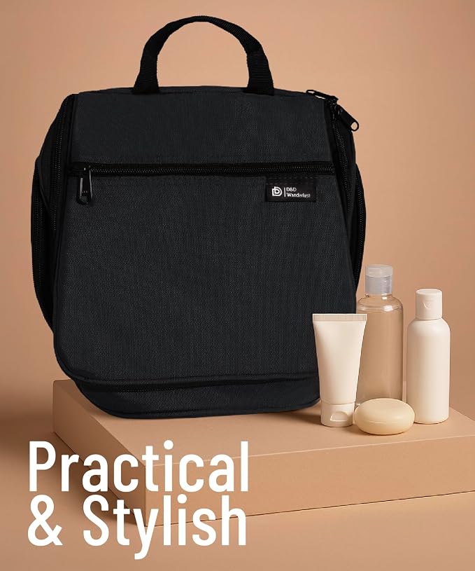 D&D Wanderlust D&D Hanging Travel Toiletry Bag for Men and Women – Cosmetics, Makeup and Toiletries Organizer Kit with 10 Compartments - Image 7