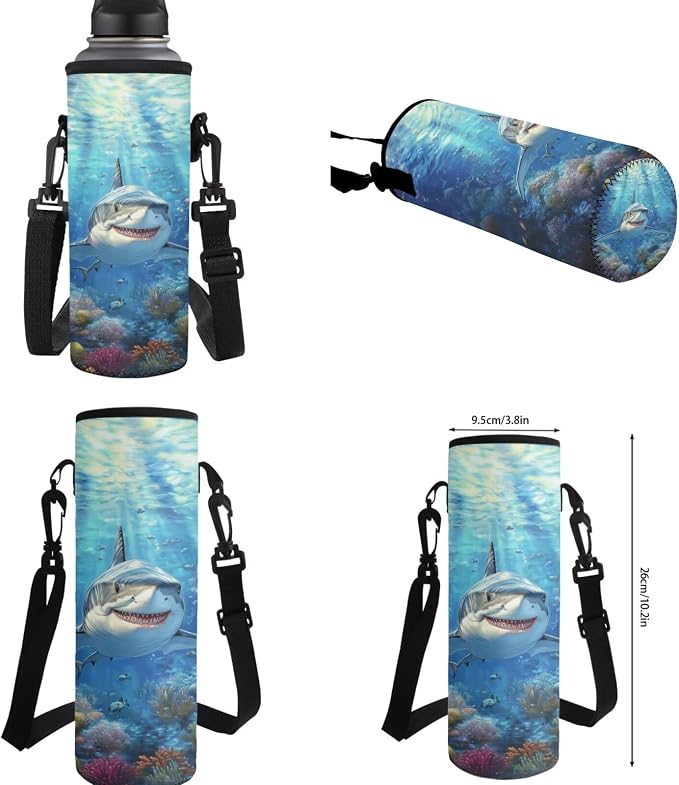 Shark Backpack with Lunch Box Kids Boys 4-6/6-8/8-10 Ocean Elementary School Bookbags for 1st Grade 4 in 1 Set Book Bags Lunch Box Pencil Case 17in Back Pack Lunch Bag Water Bottle Holder - Image 7