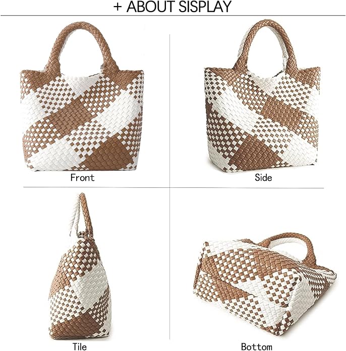 JINMANXUE Fashion Woven Bag Shopper Bag Travel Handbags and Purses Women Tote Bag Large Capacity Shoulder Bags - Image 7