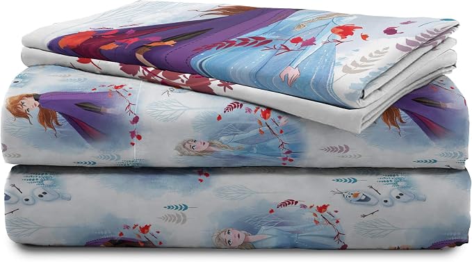 Jay Franco Kids Sheet Set with Fitted, Flat Sheets & Pillow Cover - Ultra-Soft Bedding with Pillowcase for Room Decor, Multi - Frozen, 4 Piece Full - Image 6