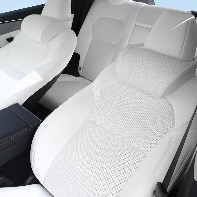 Car Headrest Memory Foam Neck Pillow for Driving White, 2 Packs | Soft Comfortable Leather Seat Head Rest Pillow Headrest Travel Neck Support Cushion for Most Cars SUV Home Office Chair - Image 9