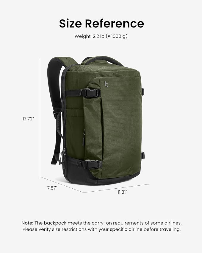 tomtoc 28/40L Travel Backpack, TSA Carry On/Personal Item Bag Flight Approved, Water-resistant Carry on Luggage, PFAS Free - Image 11