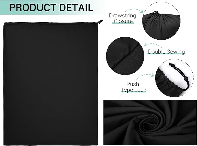 ZPECC Bulk Travel Laundry Bag,Extra Large Heavy Duty Laundry Bags 6 Pack,Washable Dirty Clothes Organizer for Commercial College Dorm Hotel Camping and Home Storage 30x40(Black) - Image 7