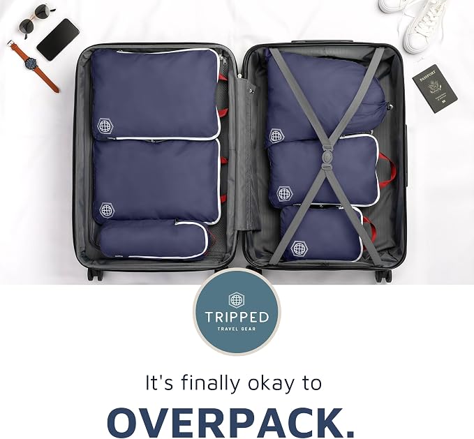 Extra Large Compression Packing Cube 6 Piece Set for Travel and Check Luggage by TRIPPED Travel Gear - Image 9