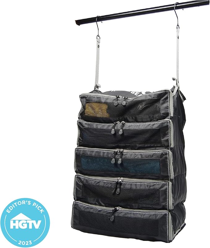 Pack Gear Hanging Suitcase Organizer - Our XL Hanging Luggage Organizer Perfectly Fits Any Suitcase - Our Packing Cubes For Travel Use Mesh Windows to Make Finding Any Outfit Easy (Black, XL) - Image 10