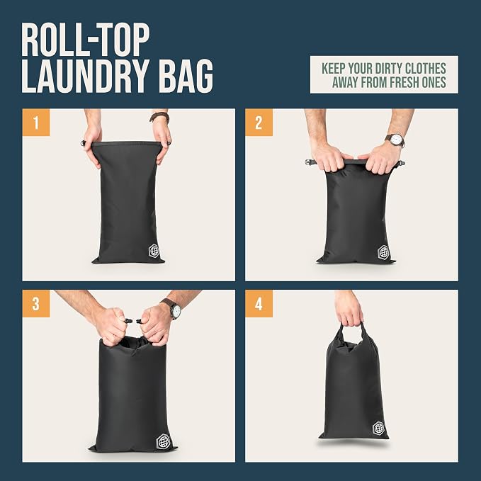 Compression Packing Cubes 6 Piece Set for Travel - Lightweight, Durable Clothes Organizer (Black) - Image 6