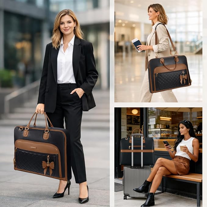 RAINSMORE Garment Bag for Travel Womens Hanging Suit & Dress Travel Bag Foldable Garment Duffle with Pockets & Strap, Carry On Compatible - Image 7