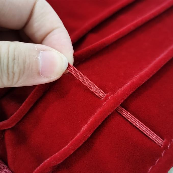 Travel Necklace Organizer, Tangle Free Jewelry Case, 16 Slots | Foldable,LightWeight Compact, Velvet Lining Jewelry Storage Bag for Chain Bracelet, Gift for Women Girls,Burgundy - Image 9