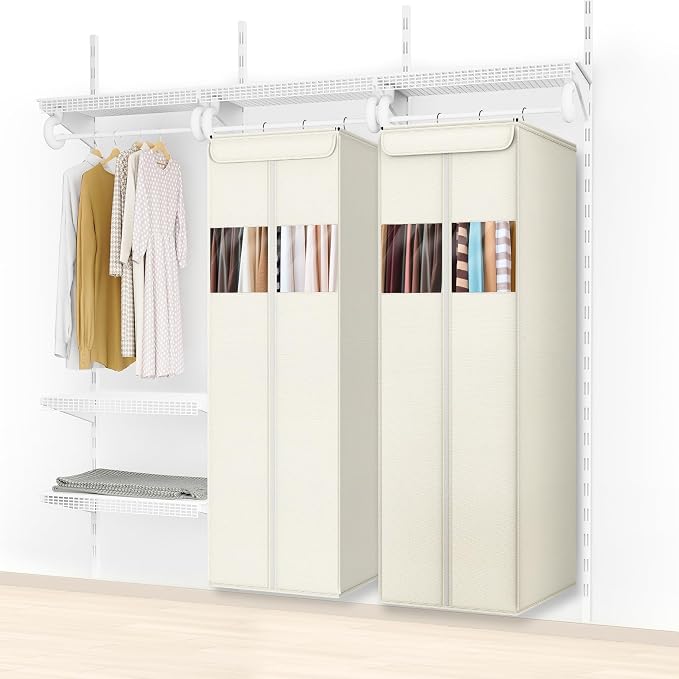 Zilink Clear Garment Bags for Hanging Clothes 54" Large Hanging Garment Bag for Closet Storage with Clear Window Space Saving Garment Storage Bags for Suits, Coats, Dresses, 2-Pack - Image 7