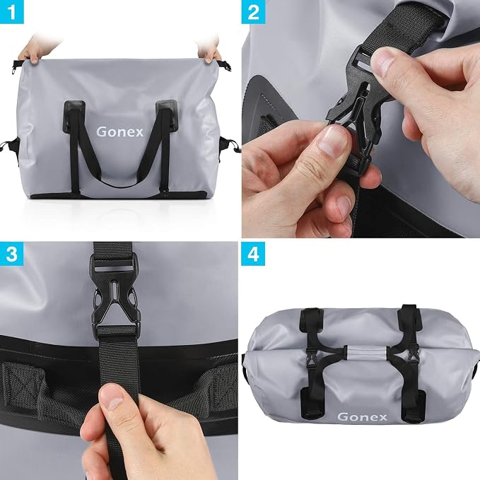 Gonex Extra Large Waterproof Dry Duffel Bag, Roll-Top PVC Gear Bag | Waterproof PVC, Roll-Top Closure, Wet Pocket, Shoulder & Hand Carry, Kayaking, Paddleboarding, Travel - Image 8
