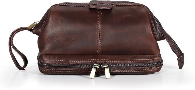 cuero Genuine Buffalo Leather Unisex Toiletry Bag Travel Leather Dopp Kit Made With High Class Buffalo Leather - Image 9