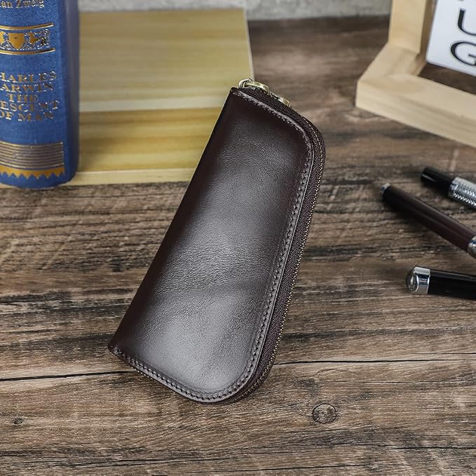 CONTACTS Full Grain Leather Manicure Set Case Travel Nail Clipper Pouch Empty for Men Personal Tools Pouch by Handmade (Case Only) - Image 8