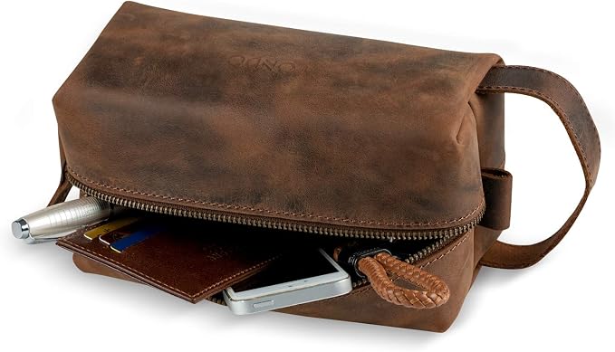 Londo Genuine Leather Travel Toiletry, Makeup, Shaving Organizer Bag - Dopp Kits - Unisex - Image 9