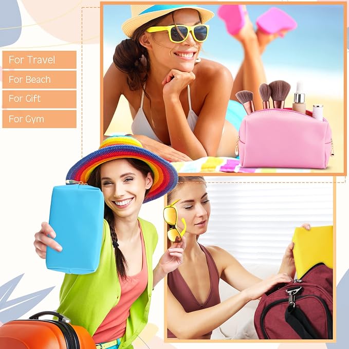 Kigeli Aesthetic Makeup Bags PU Leather Cosmetic Pouches Waterproof Plain Toiletry Bags Makeup Pouches Bulk for Women Party Gift Travel Storage Organizer(Macaron,7.1 x 2.8 x 4.3 in) - Image 7