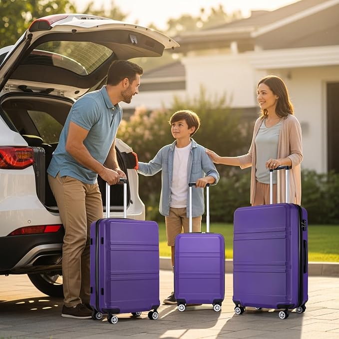 Kono Carry On Luggage 22x14x9 Airline Approved with Spinner Wheels | Lightweight PC+ABS 20 Inch Luggage with TSA Lock,Expandable Hard Shell Carry On Suitcases for Men Women,Purple - Image 9