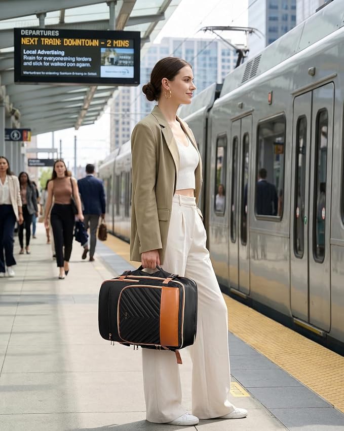 Telena Travel Backpack for Women, 15.6 inch Laptop Backpack TSA Carry on Backpack Personal Item Size Flight Approved Travel Bag Daypack with Multi-Pockets for Work, Travel, Business, Black-Brown - Image 7