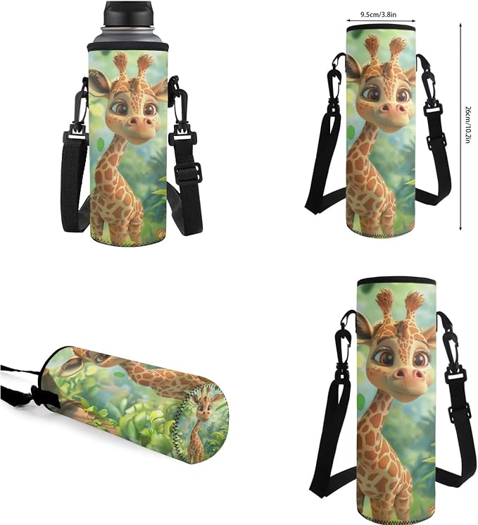 Giraffe Backpack for Girls Kids Backpack with Lunch Box Water Bottle Bag and Cute Pencil Case 4PCS Set Bookbag with Compartments for School 17 inch Lightweight School Bag for Elementary Girls - Image 7