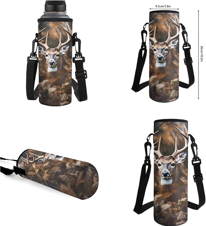 Deer Camo Backpack for Boys Kids Backpack with Lunch Box Water Bottle Bag and Soft Pencil Case 4PCS Set Bookbag with Compartments for School Teens 17 inch Sturdy School Bag with Side Pocket - Image 7