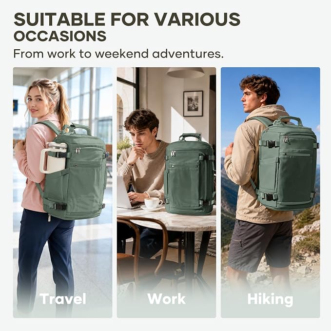 coofay Travel Backpack for Women Men, Carry on Backpack for Airplanes | Personal Item Travel Backpack Carry on Flight Approved,Mochila de Viaje Casual Daypack Backpacks Tsa Approved Hiking Backpack - Image 8