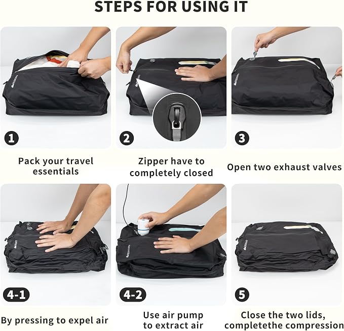 Upgraded Vacuum Bag for Travel, Professional IPX8 Waterproof Reusable Vacuum Compression Bags for Travel Suitcases, Durable Space Saver Bag - Image 7
