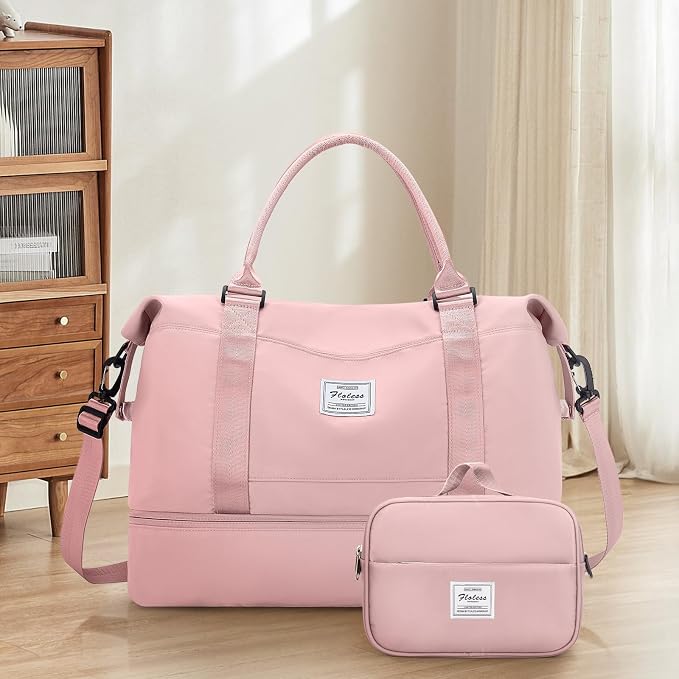 Weekender Bags for Women, Carry-On Overnight Travel Duffel Bag | Travel Bag with Shoes Compartment & Toiletry Bag, Extra Large - Image 9